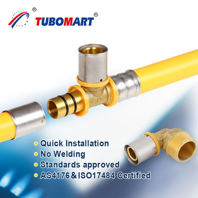 Tubomart ガス供給 PEX Al PEX パイプ 複合レーザー管材 黄色 ロールごとにカスタマイズされた PEX パイプ