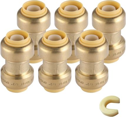 銅合金管材 プッシュフィッティング 10mm/12mm/14mm PEXパイプ 減圧器 直接接接 鍛造型 圧縮頭