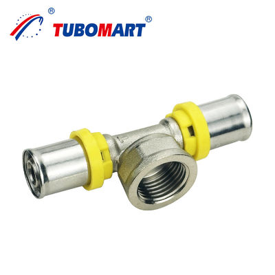 Tubomart OEM PEX AL PEX パイプフィッティング ガス 複数層 パイプフィッティング TH スタイル ガス システムのためのブラスプレス フィッティング