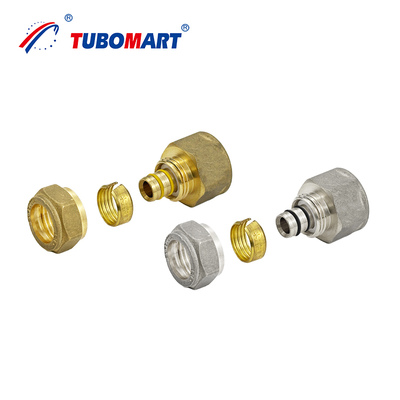 Tubomart OEM スレッドスクリュー真鍮継手、多層PEX AL PEXパイプ用、水ガス圧縮継手、配管用