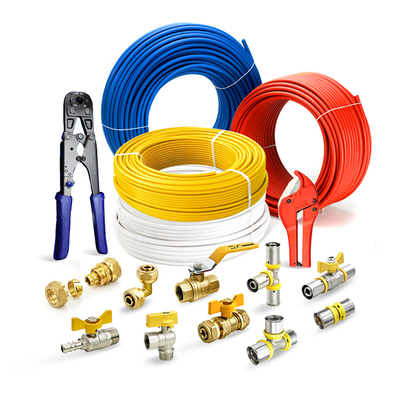 Tubomart 16-32mm 青色カスタマイズ Pex継手 Pex Alパイプコネクタ 真鍮 Pexプレス継手 プレスフィッティング