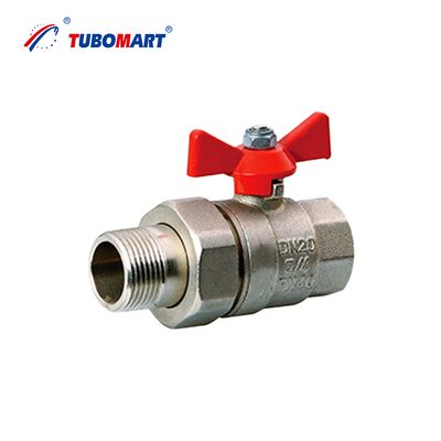TUBOMART OEM ISO9001認証 真鍮ボールバルブ バタフライハンドル メスネジ 1/2''-2'' ニッケルめっき 3年保証 水用