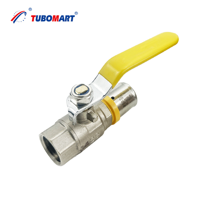 真鍮継手の圧着、多層Pex Al Pexパイプ用圧着ボールバルブ 鍛造プロセス ISO17484 ISO9001認証 精密ガス流量制御